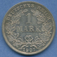 Deutsches Reich 1 Mark Kursmünze 1907 E, J 17 Fast St (m5827) - 1 Mark