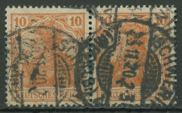 Deutsches Reich 1920/21 Germania 141 Waagerechtes Paar Gestempelt - Used Stamps
