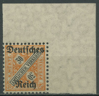 Dt. Reich Dienst 1920 Mit Aufdruck D 61 X Ecke 2 Postfrisch, Rand Gefalzt - Servizio