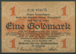 Leipzig Meßamt Für Die Mustermessen 1 Goldmark 1923, Gebraucht (K1589) - Autres & Non Classés