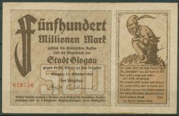 Glogau Schlesien 500 Millionen Mark 1923, Keller 1808 D, Gebraucht (K1601) - Altri & Non Classificati