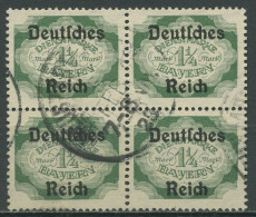 Dt. Reich Dienst Bayern Mit Aufdruck 1920 D 47 4er-Block Gestempelt - Service