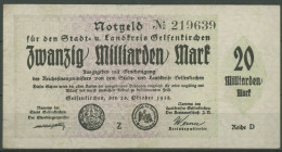 Gelsenkirchen 20 Milliarden Mark 1923, Keller 1710 Pp, Gebraucht (K1609) - Autres & Non Classés