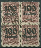 Deutsches Reich Dienstmarken 1923 Mit Aufdruck D 92 4er-Block Gestempelt Geprüft - Service