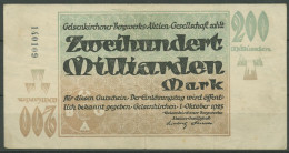 Gelsenkirchen Bergwerks-AG 200 Mrd. Mark 1923, Keller 1711 L, Gebraucht (K1615) - Sonstige & Ohne Zuordnung