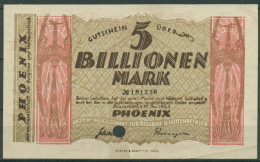 Düsseldorf Phoenix-AG 5 Billionen Mark 1923, Keller 1170 Gg, Gebraucht (K1622) - Other & Unclassified