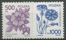 Polen 1989 Heilpflanzen Hundsrose Kornblume 3245/46 Postfrisch - Neufs