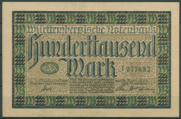 Württembergische Notenbank 100000 Mark 1923, WTB-16 Leicht Gebraucht (K1586) - Sonstige & Ohne Zuordnung