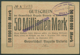 Marl Hüls Gewerkschaft Aug. Victoria 50 Mio Mark 1923, Keller 2466 H (K1619) - Sonstige & Ohne Zuordnung