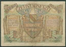 Badische Bank 10000 Mark 1923 Serie R, BAD-9b Gebraucht (K1579) - Autres & Non Classés