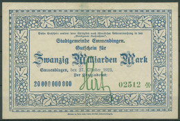 Emmendingen 20 Milliarden Mark 1923, Keller 1348 B, Gebraucht (K1640) - Sonstige & Ohne Zuordnung