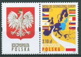 Polen 2004 Beitritt Europäische Union EU Landkarte Flaggen 4105 ZF Postfrisch - Neufs