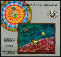 Paraguay Block 209 Postfrisch Eroberung Des Mars, Muster #ND196 - Paraguay