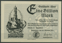 Augsburg 1 Billion Mark 1923, Keller 195 A, Kassenfrisch (K1627) - Sonstige & Ohne Zuordnung