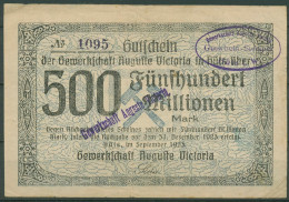 Marl Hüls Gewerkschaft Aug. Victoria 500 Mio Mark 1923, Keller 2466 L (K1618) - Sonstige & Ohne Zuordnung