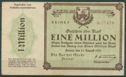 Freital 1 Million Mark 1923, Keller 1603 B, Gebraucht (K1638) - Altri & Non Classificati