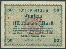 Alzey 50 Millionen Mark 1923, Keller 87 G, Gebraucht (K1647) - Autres & Non Classés