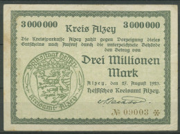 Alzey 3 Millionen Mark 1923, Keller 87 F, Gebraucht (K1646) - Sonstige & Ohne Zuordnung