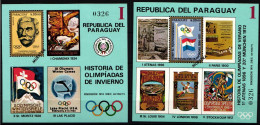 Paraguay Block 182-183 Postfrisch Geschichte Von Olympia, Muster #ND299 - Paraguay