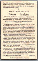 Bidprentje St-Martens-Leerne - Faelens Emma (1867-1944) - Andachtsbilder