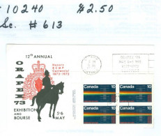 Mounted Police Montée; GRC / RCMP; Gendarmerie; Sc. # 613; Souvenir Cover, ORAPEX 73 (10240) - Usados