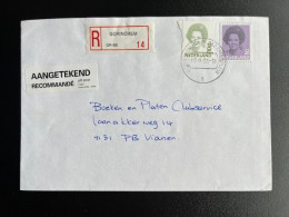 NETHERLANDS 1994 REGISTERED LETTER GORINCHEM TO VIANEN 07-02-1994 NEDERLAND AANGETEKEND - Cartas & Documentos