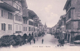 Morat FR, Rue Animée Et Café De La Poste (83) - Morat
