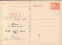 DDR PP 19 II, Ungebraucht, 40 Jahre Philatelie Grimma, 1988 - Privatpostkarten - Ungebraucht