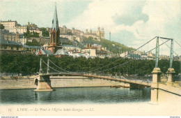 CPA Lyon-Le Pont Et L'église Saint Georges-13-Timbre      L1693 - Autres & Non Classés