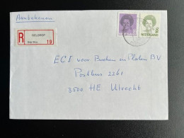 NETHERLANDS 1994 REGISTERED LETTER GELDROP TO UTRECHT 23-06-1994 NEDERLAND AANGETEKEND - Briefe U. Dokumente