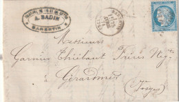 Lettre De Barentin à Gérardmer LAC - 1849-1876: Période Classique