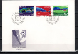 Liechtenstein 1982 Football Soccer World Cup Set Of 3 On FDC - 1982 – Spain