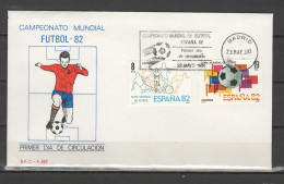 Spain 1980 Football Soccer World Cup Set Of 2 On FDC With Datestamp Madrid - 1982 – Espagne