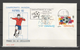 Spain 1980 Football Soccer World Cup Set Of 2 On FDC With Datestamp Barcelona - 1982 – Espagne