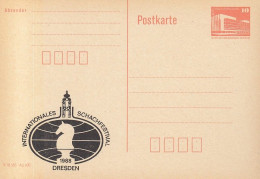 DDR PP 19 II, Ungebraucht, Int. Schach-Festival Dresden, 1988 - Privatpostkarten - Ungebraucht