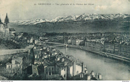 CPA Grenoble-Vue Générale Et La Chaine Des Alpes-99-Timbre       L1671 - Grenoble