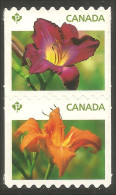 Canada Daylilies Lis De Jardin Coil Roulette Annual Collection Annuelle MNH ** Neuf SC (C25-28ii) - Ungebraucht