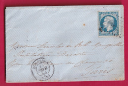 N°10 PC 441 BORDEAUX GIRONDE POUR PARIS LETTRE - 1849-1876: Klassik