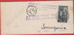 ITALIA - Storia Postale Repubblica - 1951 - 5 Italia Al Lavoro (Isolato) - Stampe - Ufficio Provinciale Di Statistica - - 1946-60: Storia Postale