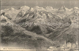 11665462 Zermatt VS Vallees Zermatt Et De Saas-Fee Panoramakarte - Sonstige & Ohne Zuordnung