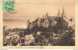 CPA Neuchâtel-Le Château Et Les Alpes-6057-Timbre   L2422 - Neuchâtel