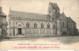 CPA Isigny Sur Mer-L'église-Publicité Au Grand Marché-RARE     L2423 - Autres & Non Classés