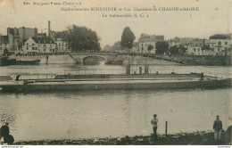 CPA CHALON SUR SAONE-Etablissements Schneider-Le Submersible-Timbre       L1595 - Chalon Sur Saone