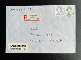 NETHERLANDS 1995 REGISTERED LETTER EINDHOVEN BIARRITZPLEIN TO UTRECHT 30-05-1995 NEDERLAND AANGETEKEND - Storia Postale