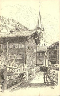 11665319 Wallis Valais Kanton Dorfpartie Kuenstlerkarte Sion - Other & Unclassified