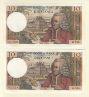 4x 10 Francs VOLTAIRE FRANCE Type 1963 F.62.42 M.556 TTB+ Série X4 - 10 F 1963-1973 ''Voltaire''