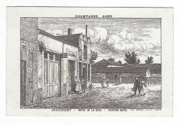 CPA JAUCOURT, HOTEL DE LA GARE, STATION HOTEL D'APRES UNE ILLUSTRATION, AUBE 10 - Autres & Non Classés