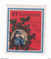 Vignette Militaire Delandre - 21ème Régiment Territorial D'infanterie - Vignette Militari