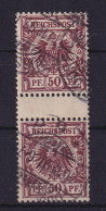 Dt. Reich 1890 Krone/Adler Mi.-Nr. 50d Senkr. Paar Mit Zwischensteg Gestempelt - Gebruikt