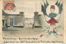 CPA Versailles-Quartier De La Reine-Souvenir Du 20 éme Escadron Du Train Des équipages-Timbre       L2132 - Versailles